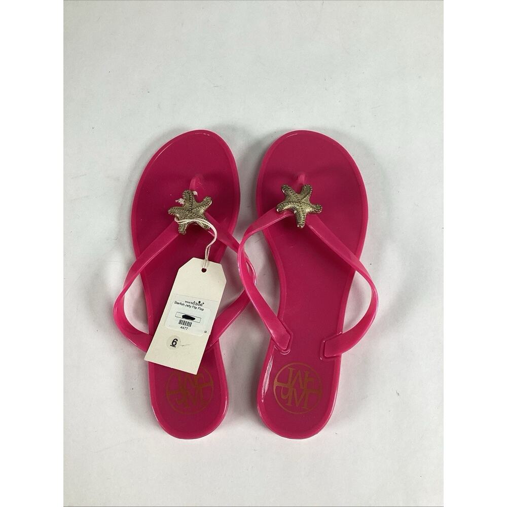 Mudpie Starfish Jelly Pink Flip Flops - Size 6 - NWT